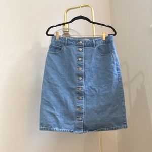 MIDI BUTTONED JEAN SKIRT
